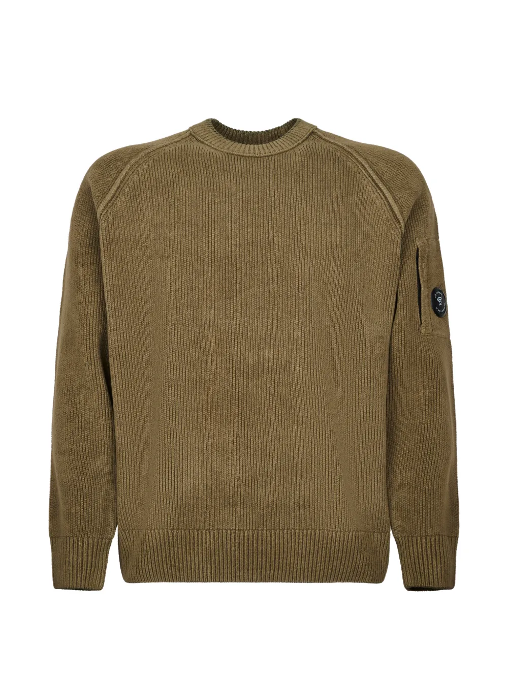 C.P. Company Chenille cotton lens crewneck sweater - Grün
