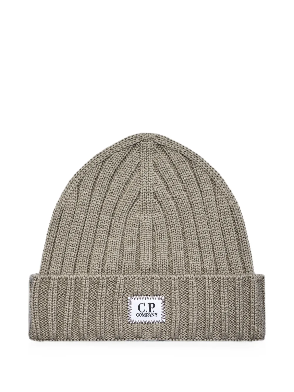 C.P. Company logo-patch ribbed-knit beanie hat - Toni neutri