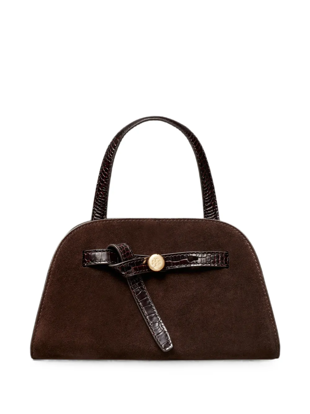 Tory Burch croc-effect suede tote bag - Brown