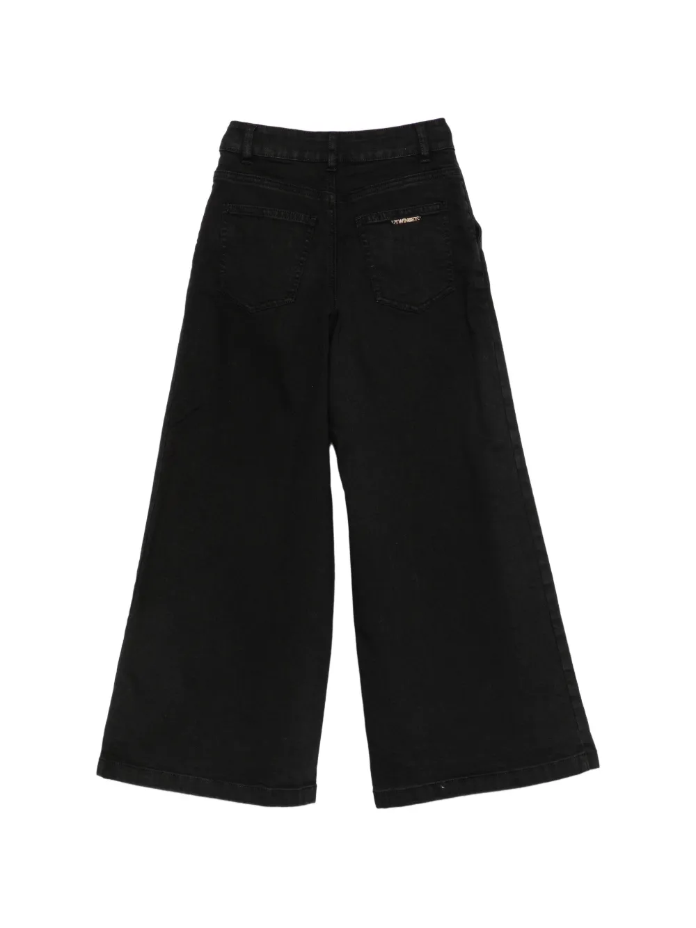 TWINSET Kids Jeans met wijde pijpen en plooien Zwart