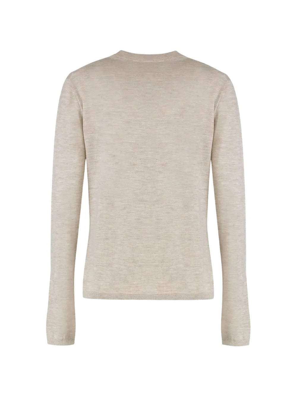 Max Mara T-shirt van scheerwol met ronde hals en logo-reliëf Beige