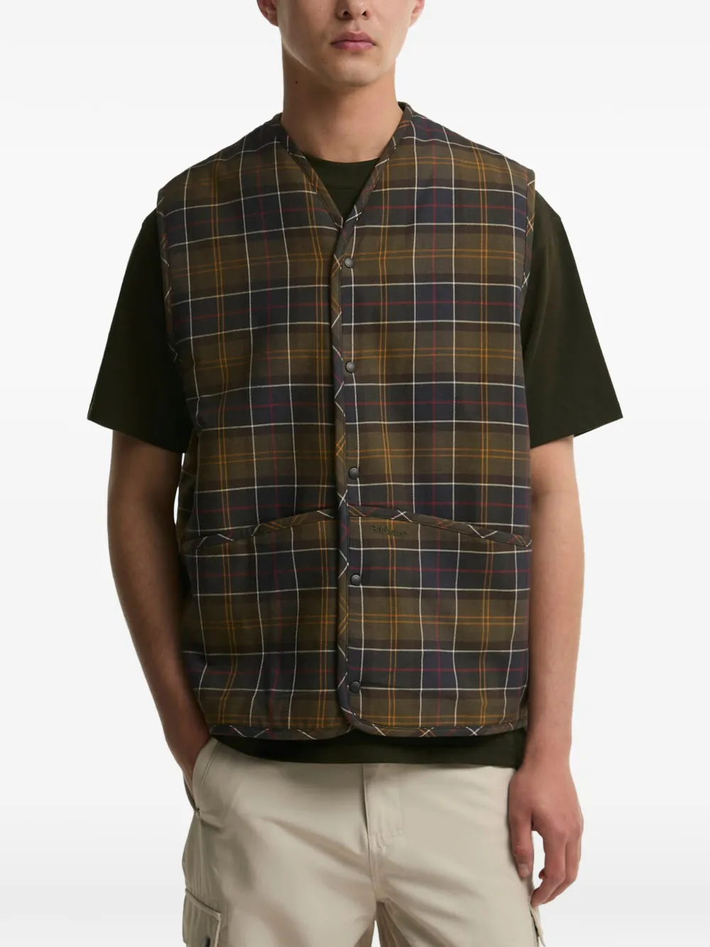 Barbour tartan-print gilet Groen