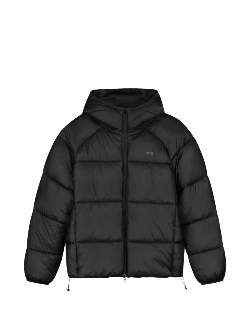 Arte Antwerp Hooded Quilted Jacket In Black