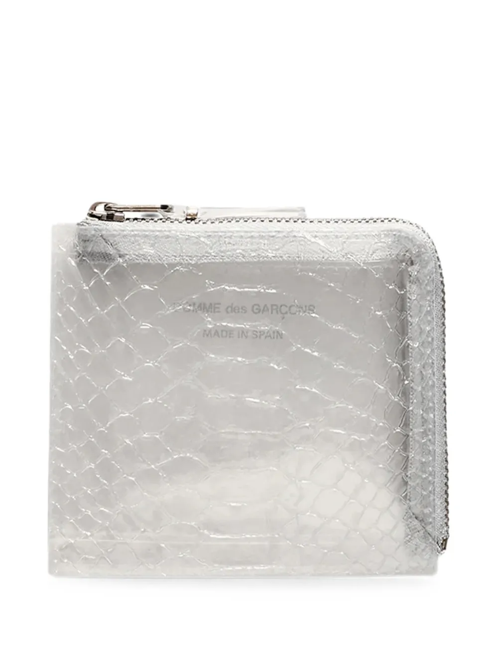 Comme Des Garçons Snake Line Zip-around Wallet In White