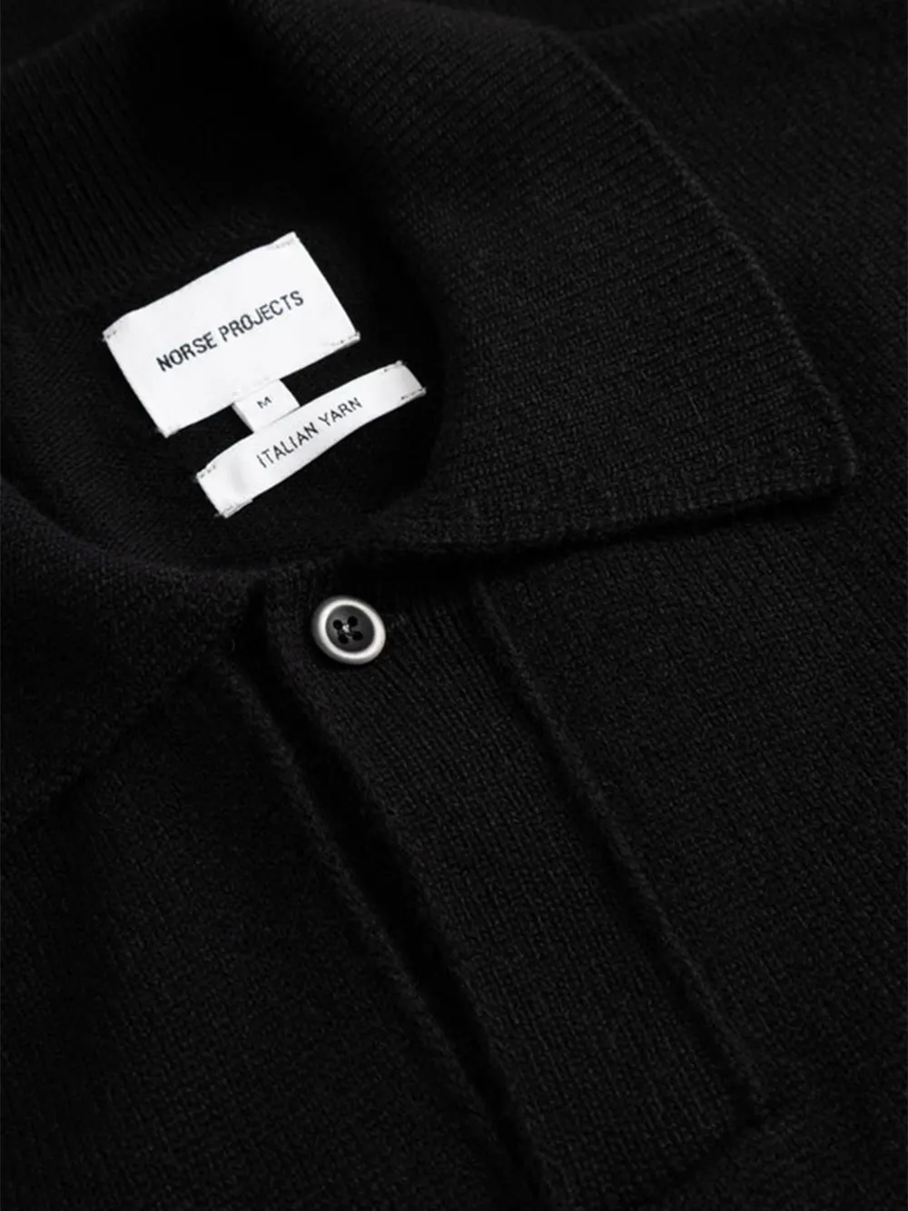 Norse Projects knitted long-sleeve polo shirt Zwart