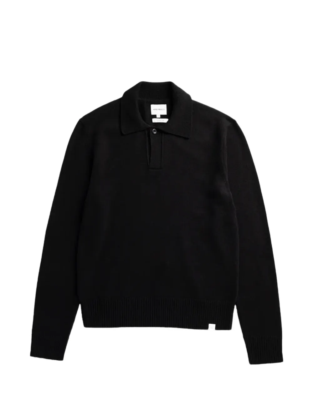 Norse Projects knitted long-sleeve polo shirt in Black