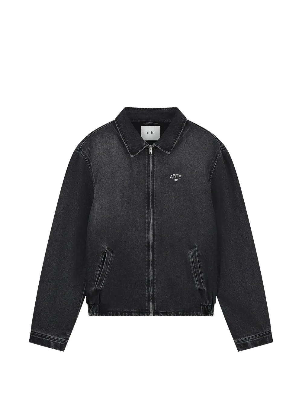 Arte Antwerp logo-embroidered denim jacket | Black | Image 1