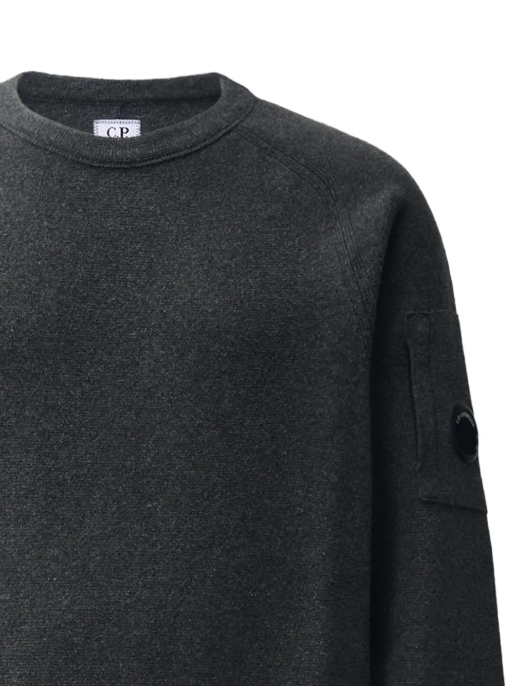 C.P. Company Trui met raglan mouwen en Lens-detail Grijs