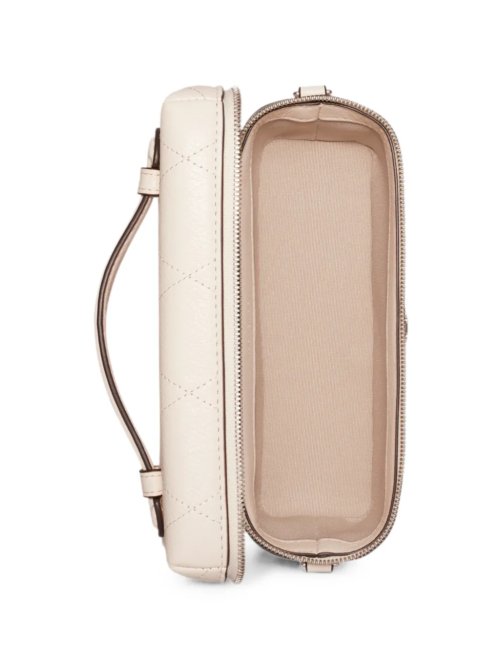 Tory Burch Charlie gewatteerde toilettas Beige