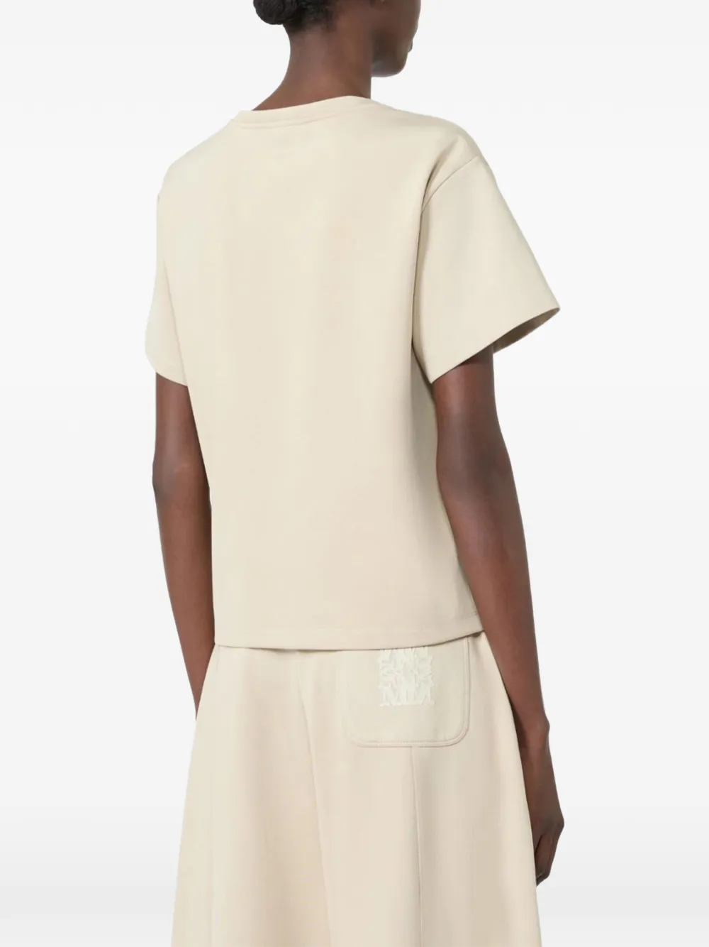 Max Mara T-shirt met geborduurd logo Beige