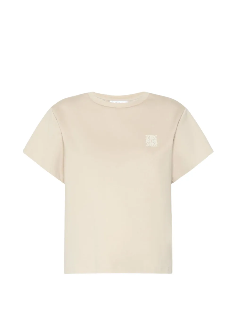 Max Mara Quagga logo-embroidered T-shirt - Toni neutri