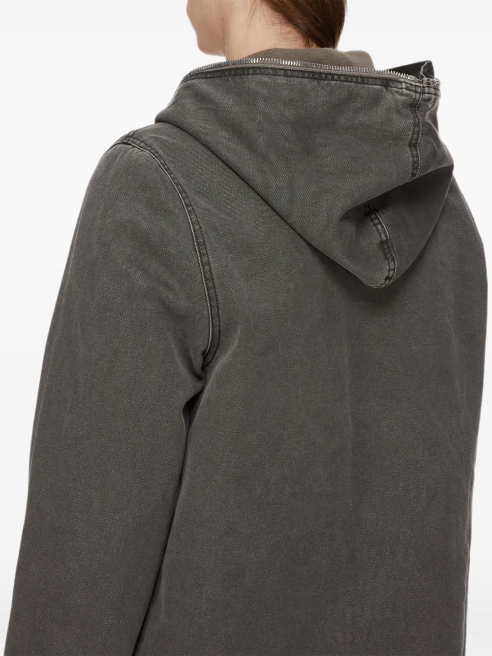 Rick Owens DRKSHDW zip-up hooded jacket Grijs