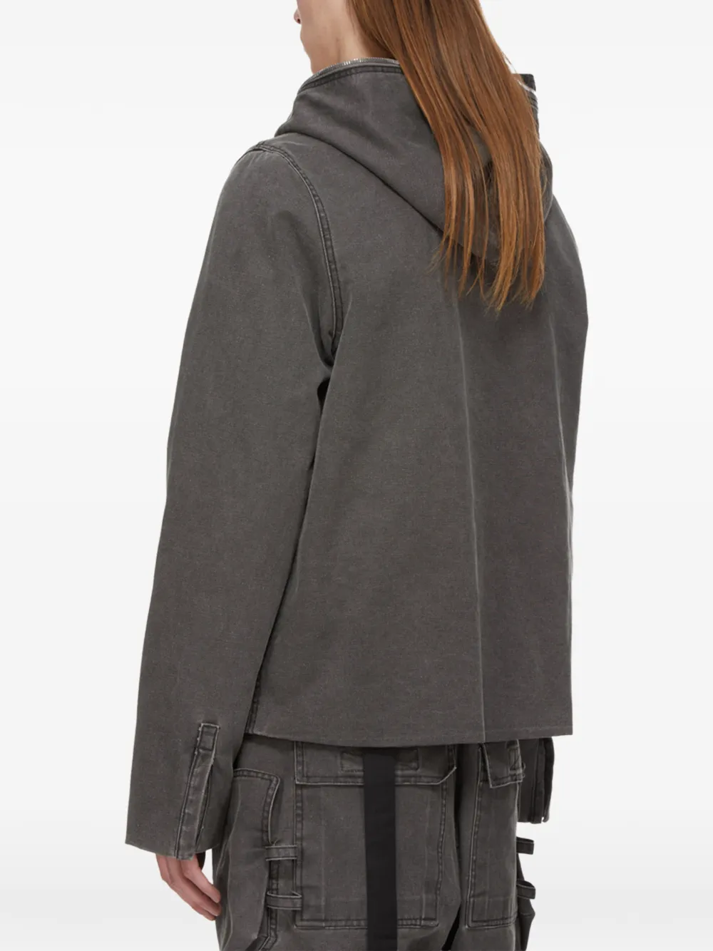 Rick Owens DRKSHDW zip-up hooded jacket Grijs