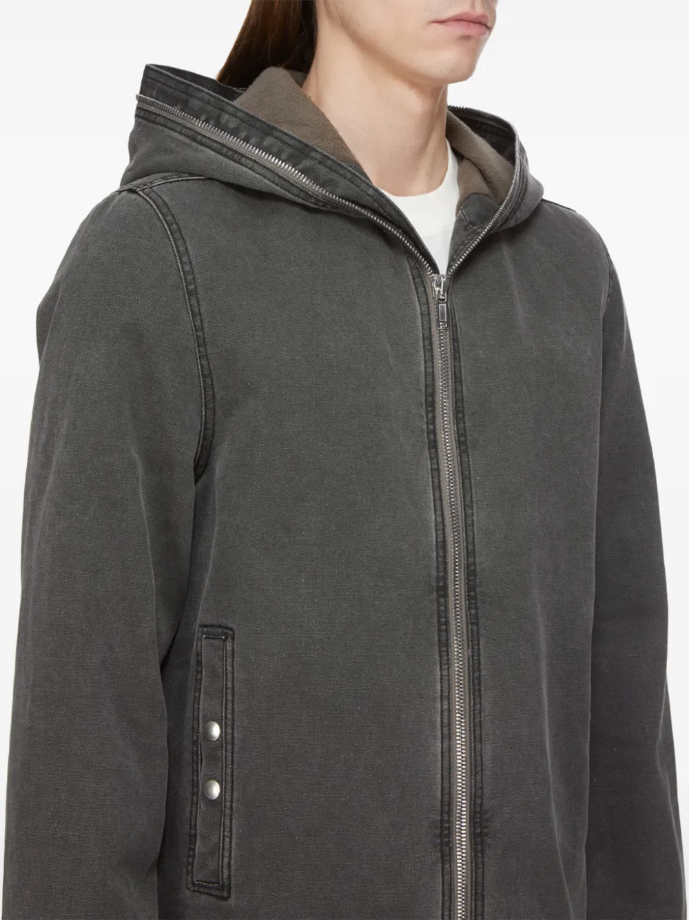 Rick Owens DRKSHDW zip-up hooded jacket Grijs