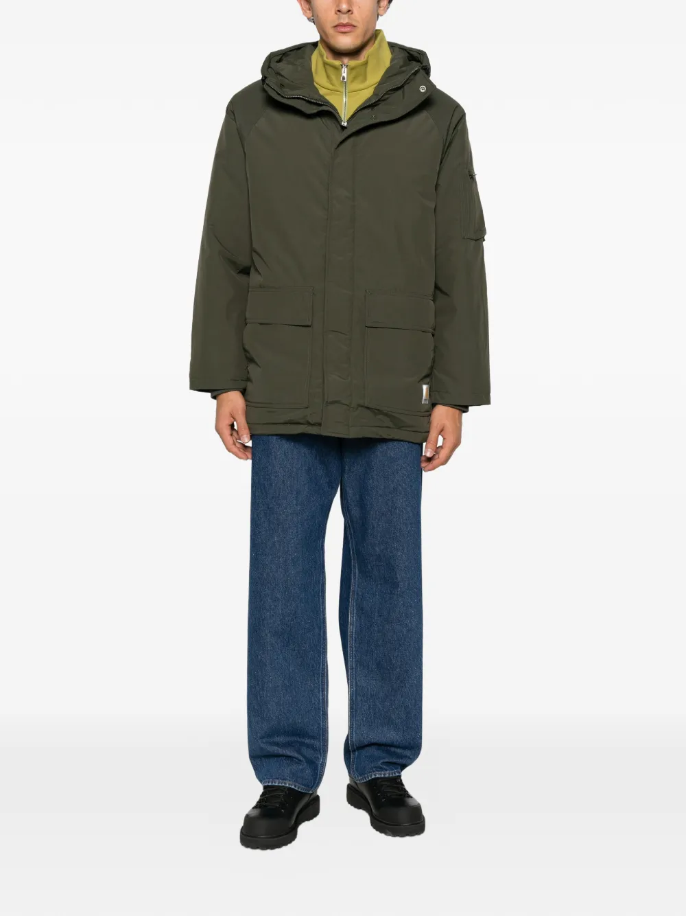 Carhartt WIP Standwood hooded logo-patch jacket Groen