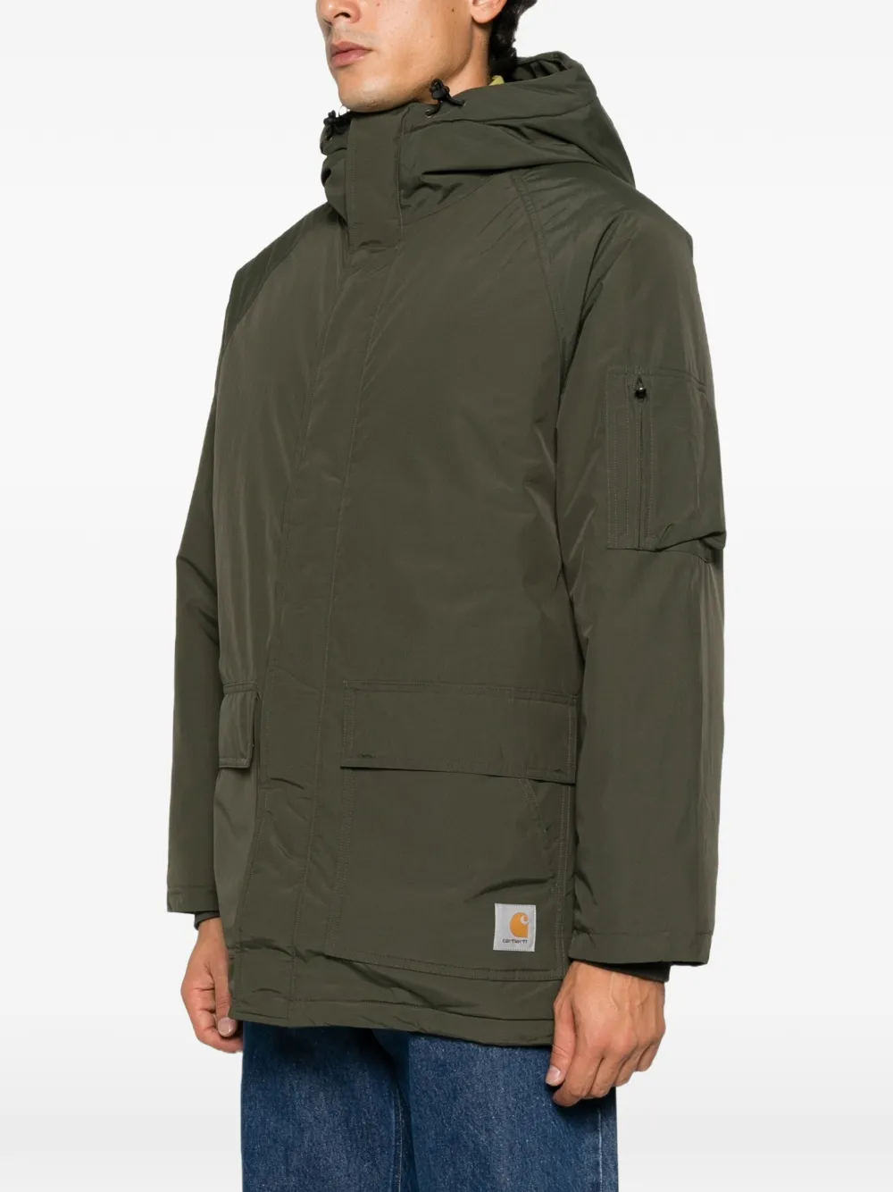 Carhartt WIP Standwood hooded logo-patch jacket Groen