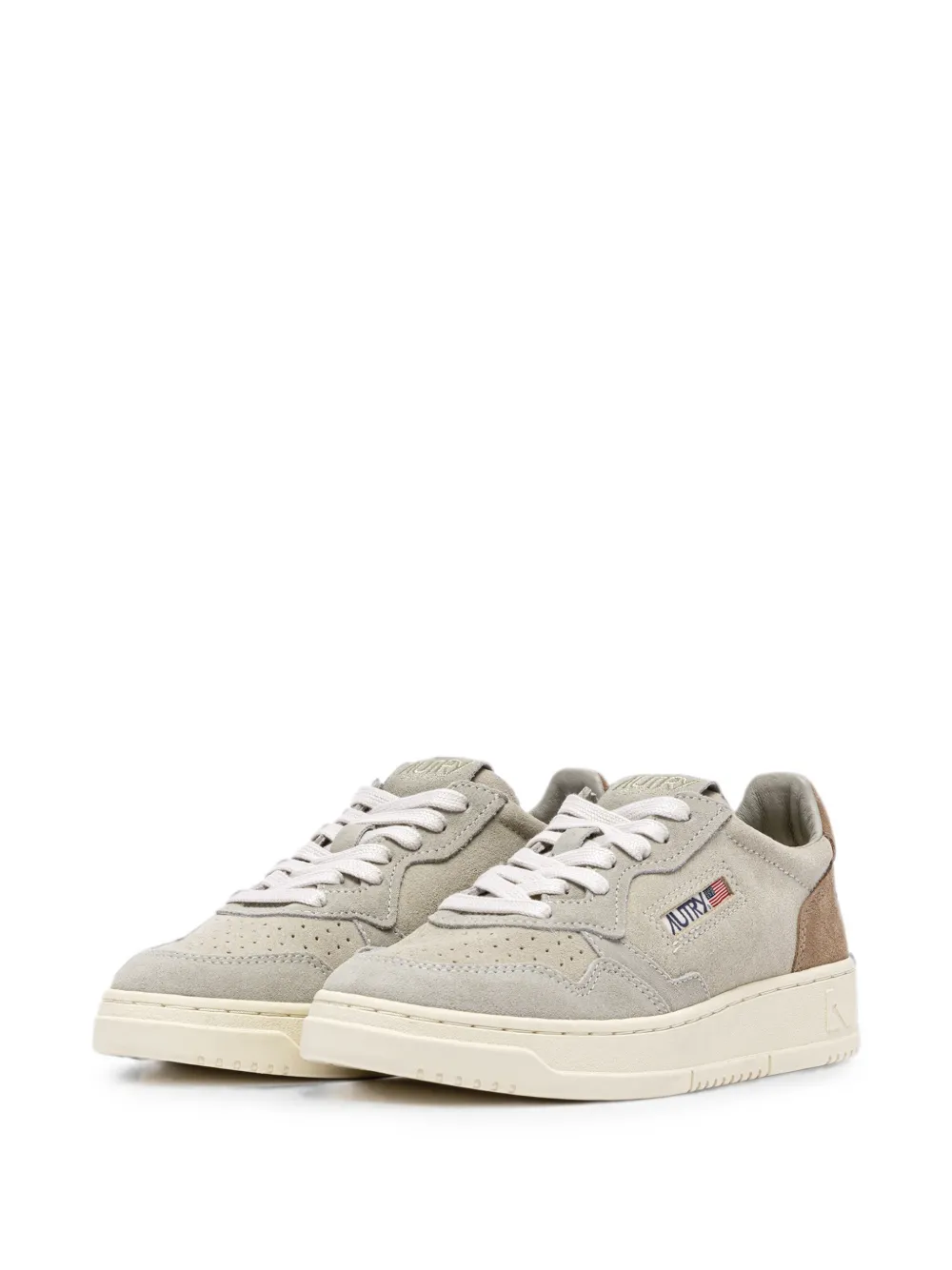 Autry Medalist Low perforated-toe suede sneakers Grijs