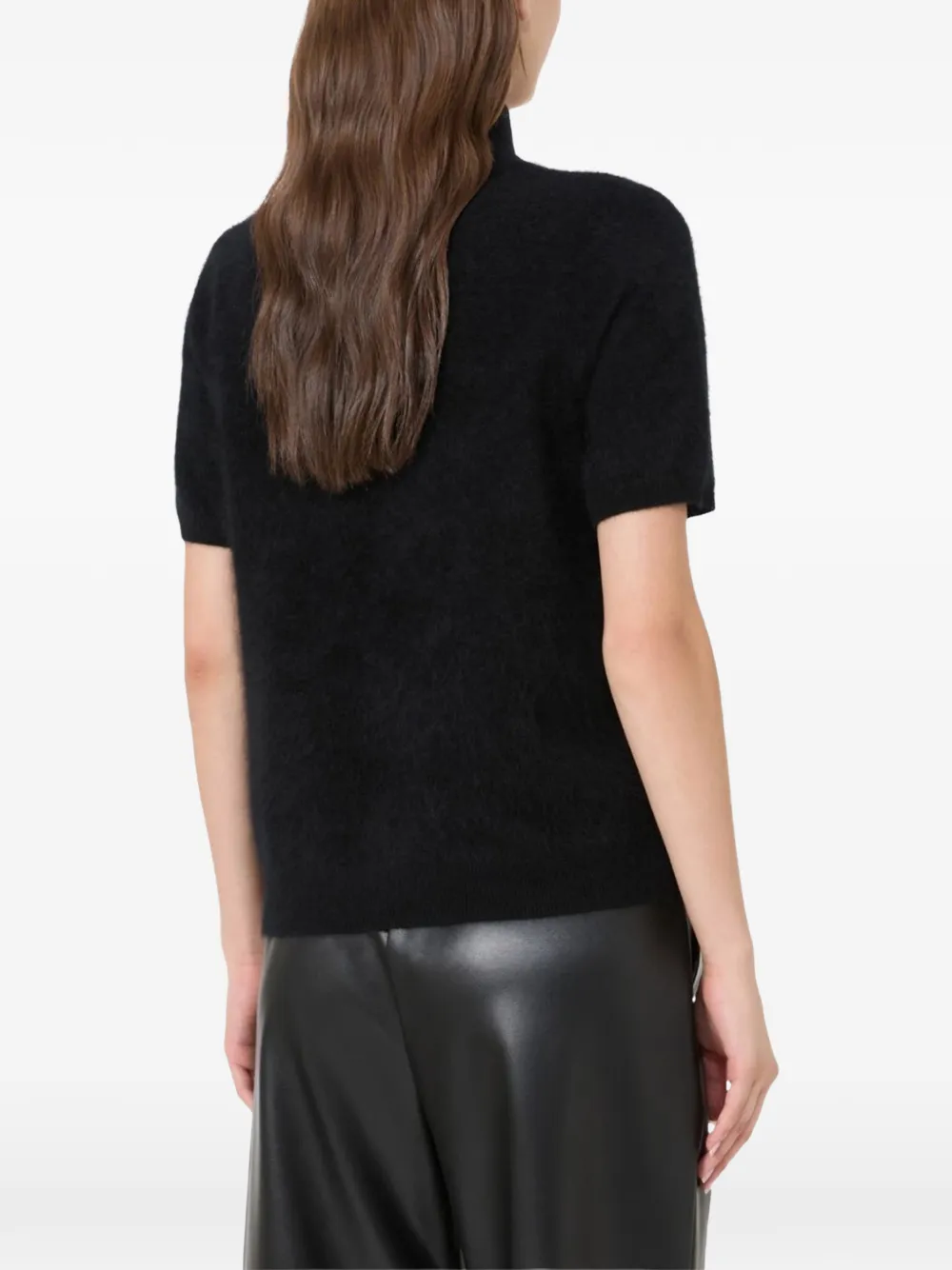 'S Max Mara Buono high-neck short-sleeve wool sweater Zwart