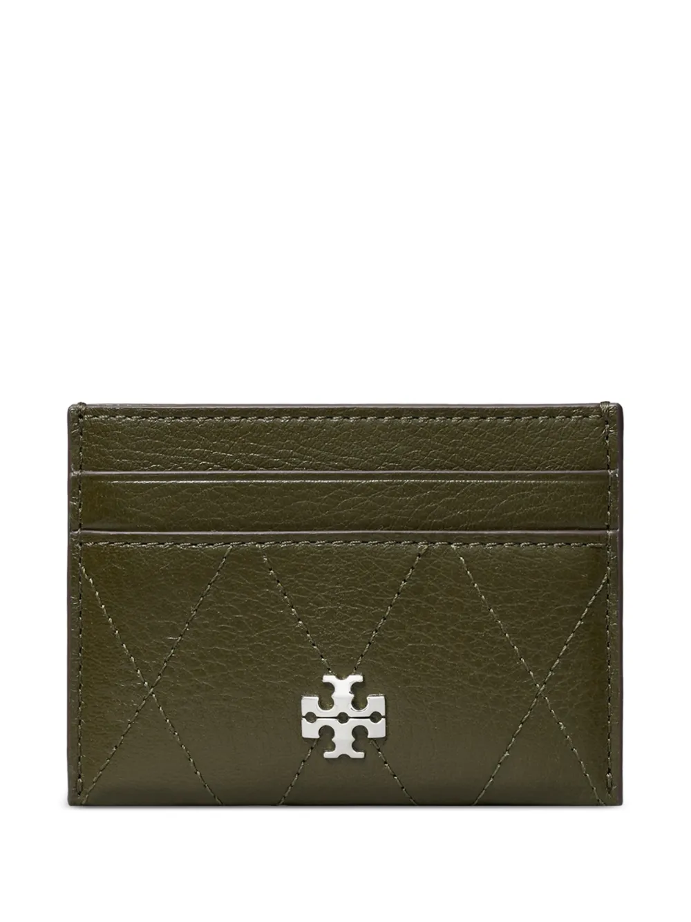 Tory Burch Gestepptes Charlie Kartenetui mit Logo-Schild - Grün