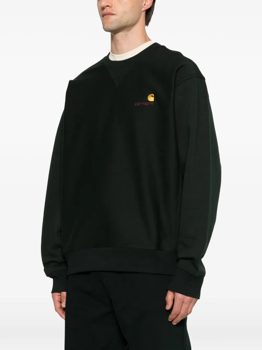 Carhartt WIP American Script logo-embroidered sweatshirt Groen