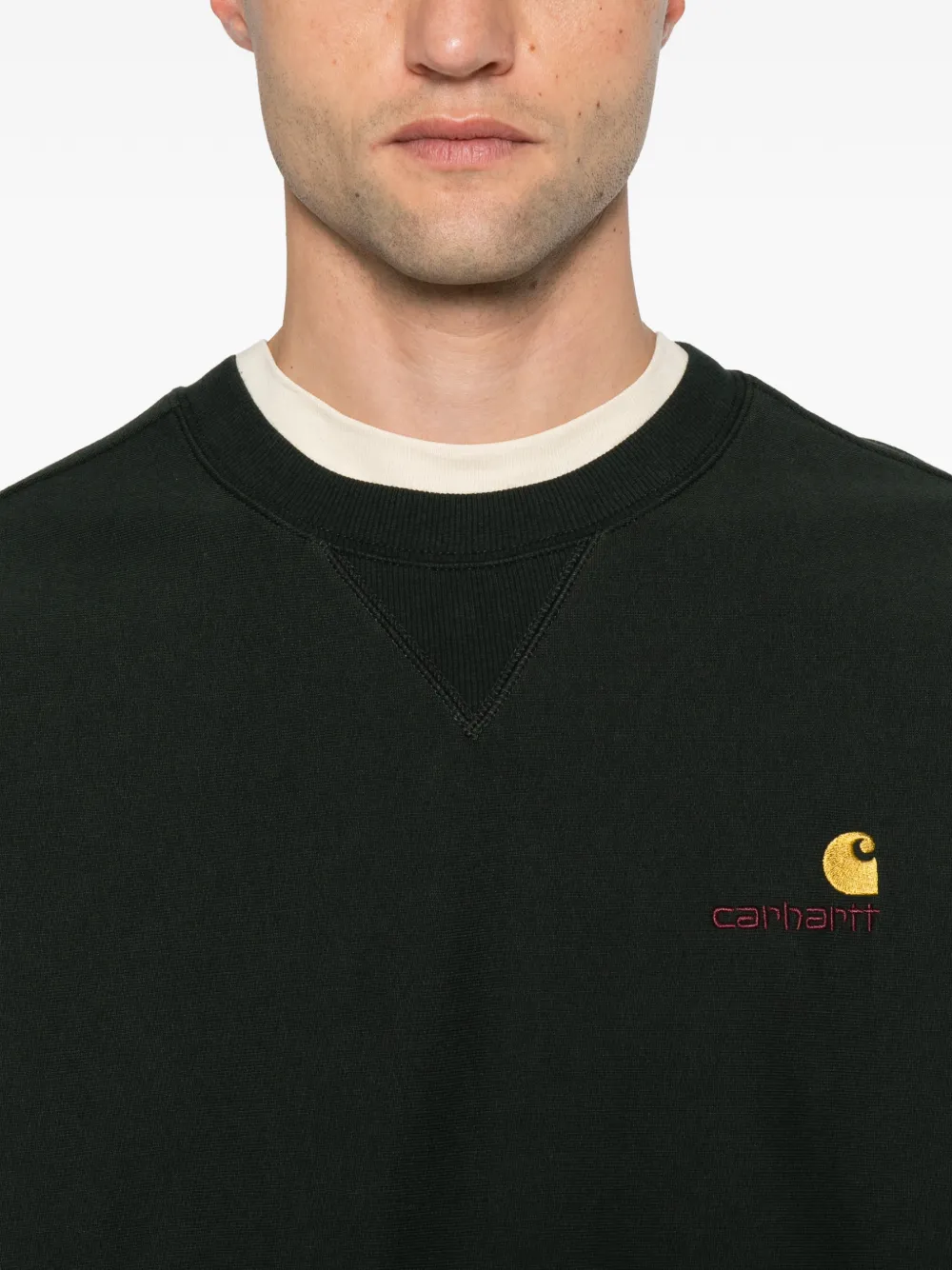 Carhartt WIP American Script logo-embroidered sweatshirt Groen