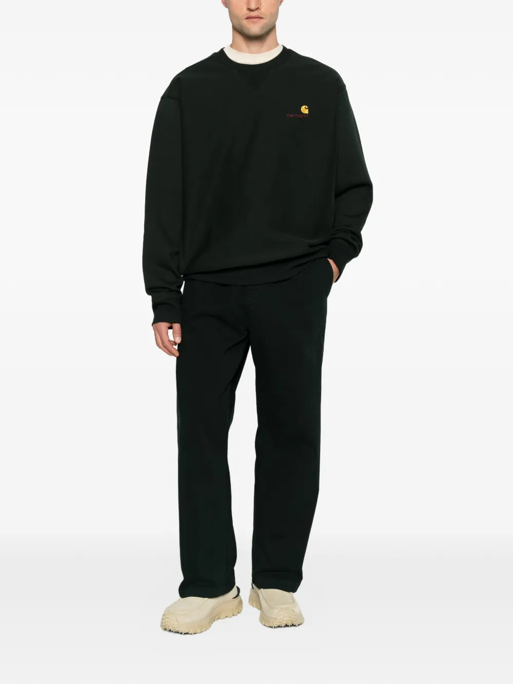 Carhartt WIP American Script logo-embroidered sweatshirt Groen