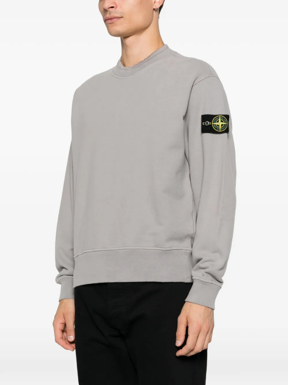 Stone Island Trui met logopatch Grijs