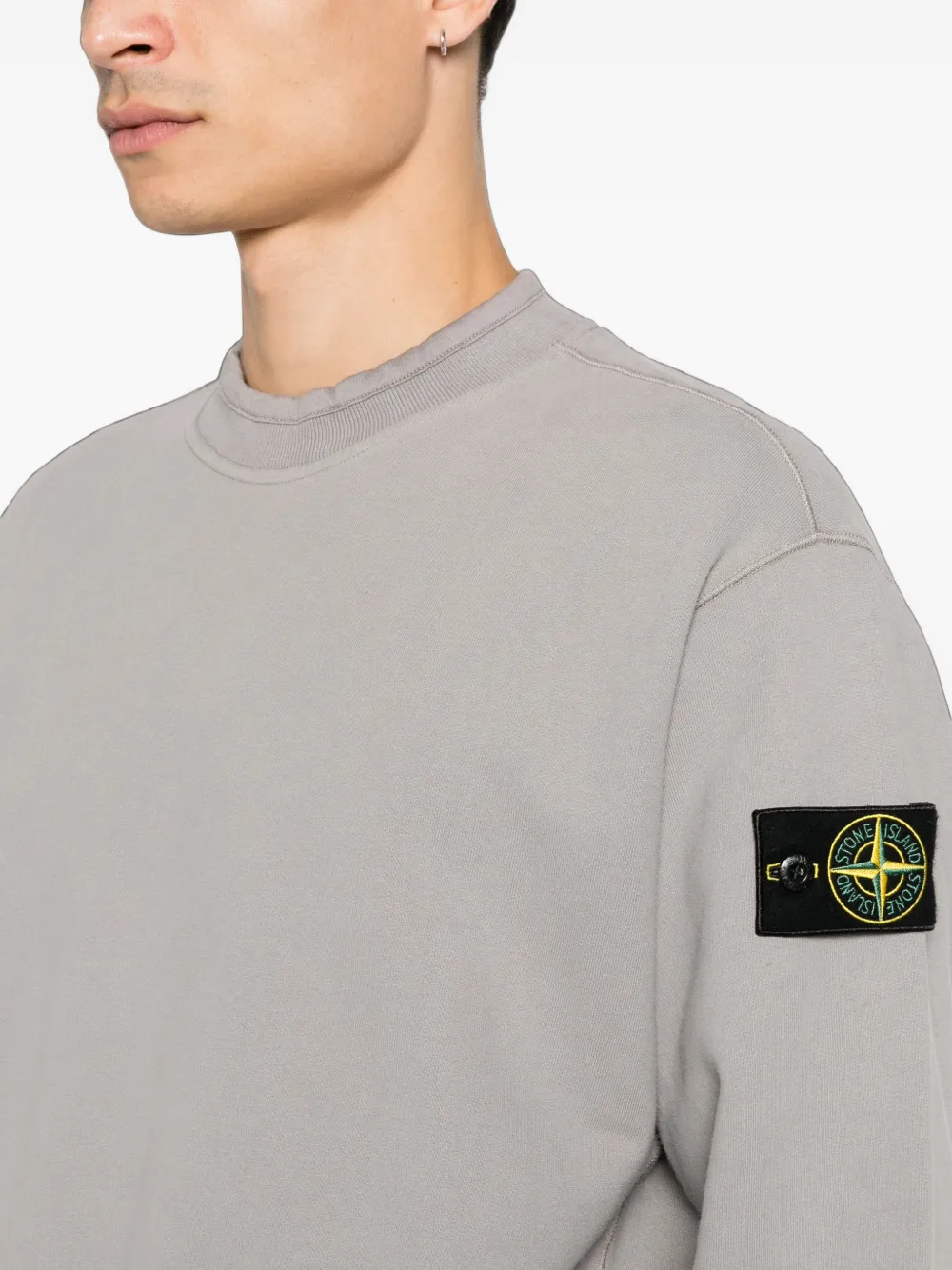 Stone Island Trui met logopatch Grijs