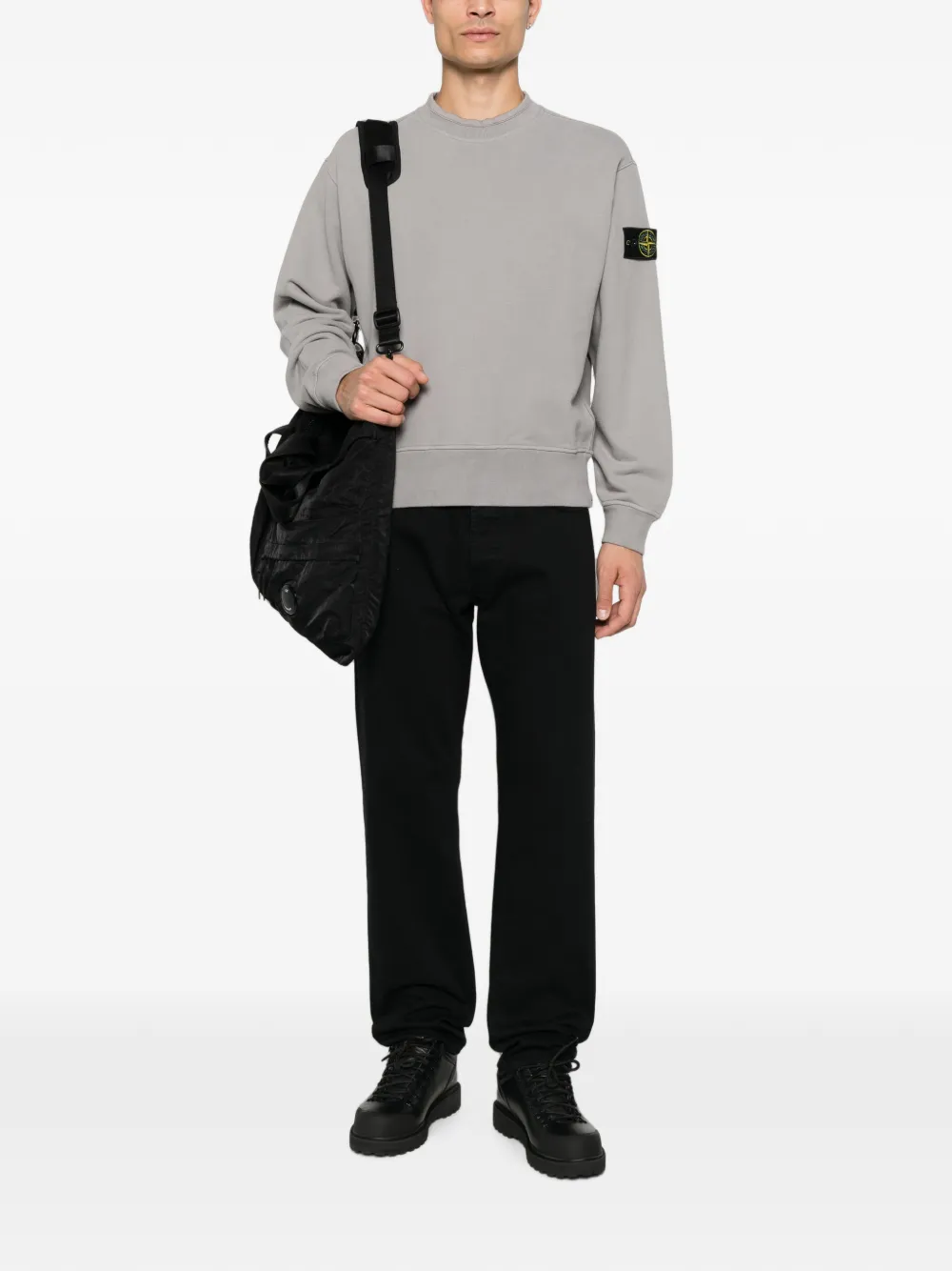 Stone Island Trui met logopatch Grijs