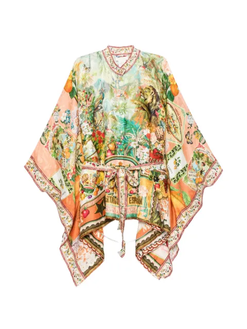Camilla camisa con estampado gráfico y cinturón