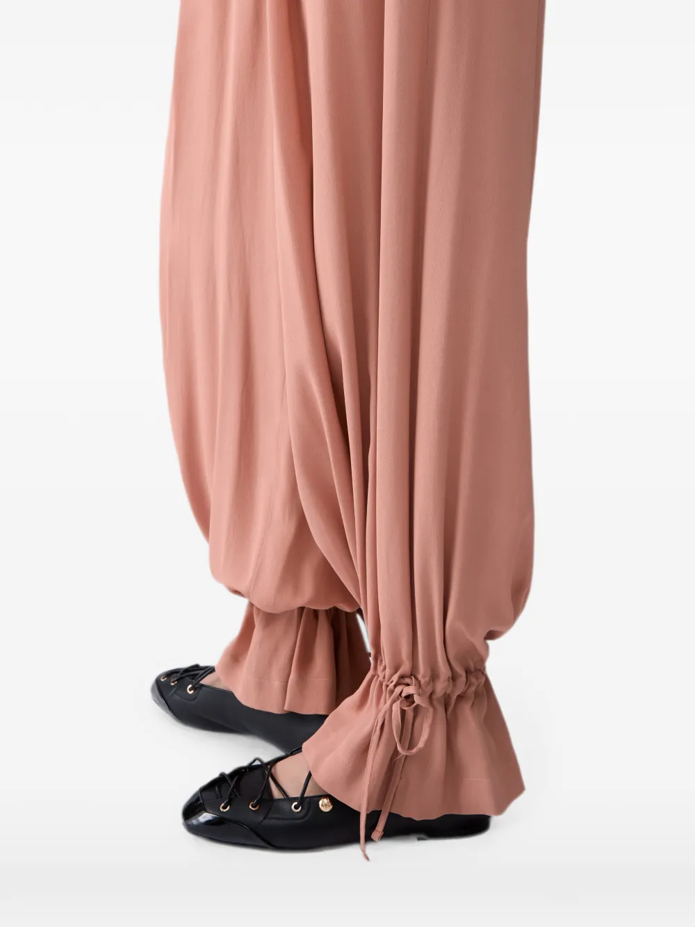 LIU JO Broek met wijde pijpen en trekkoord Roze