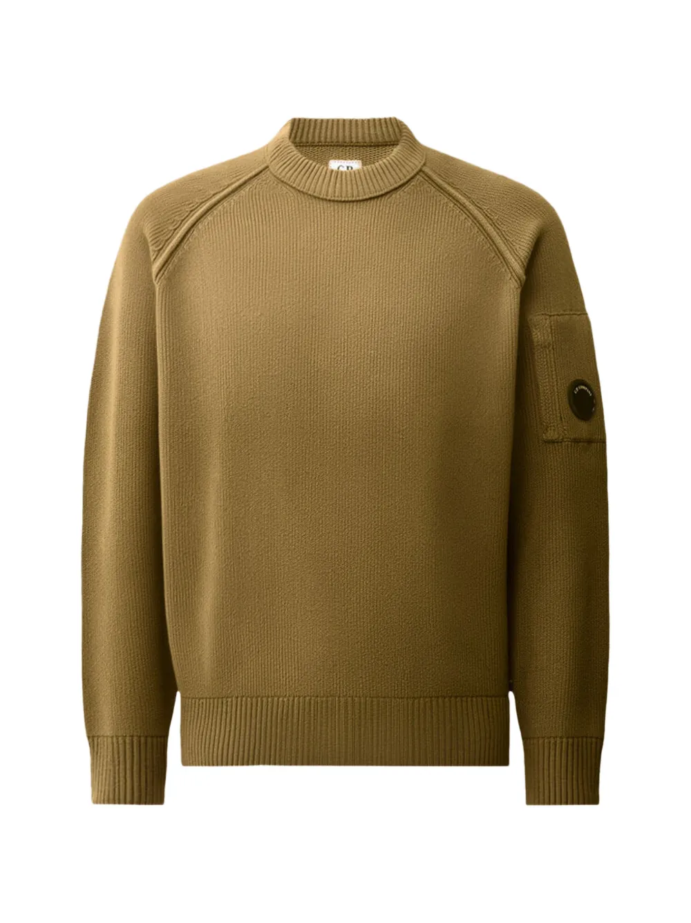 C.P. Company chenille cotton Lens crewneck sweater - Marrone
