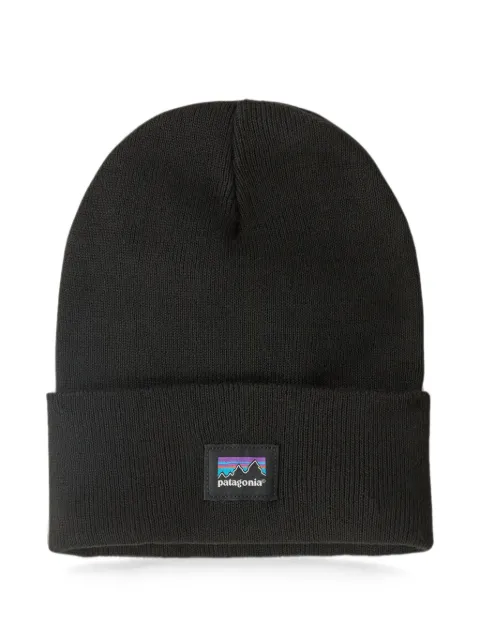 Patagonia Everyday logo-patch knit beanie hat