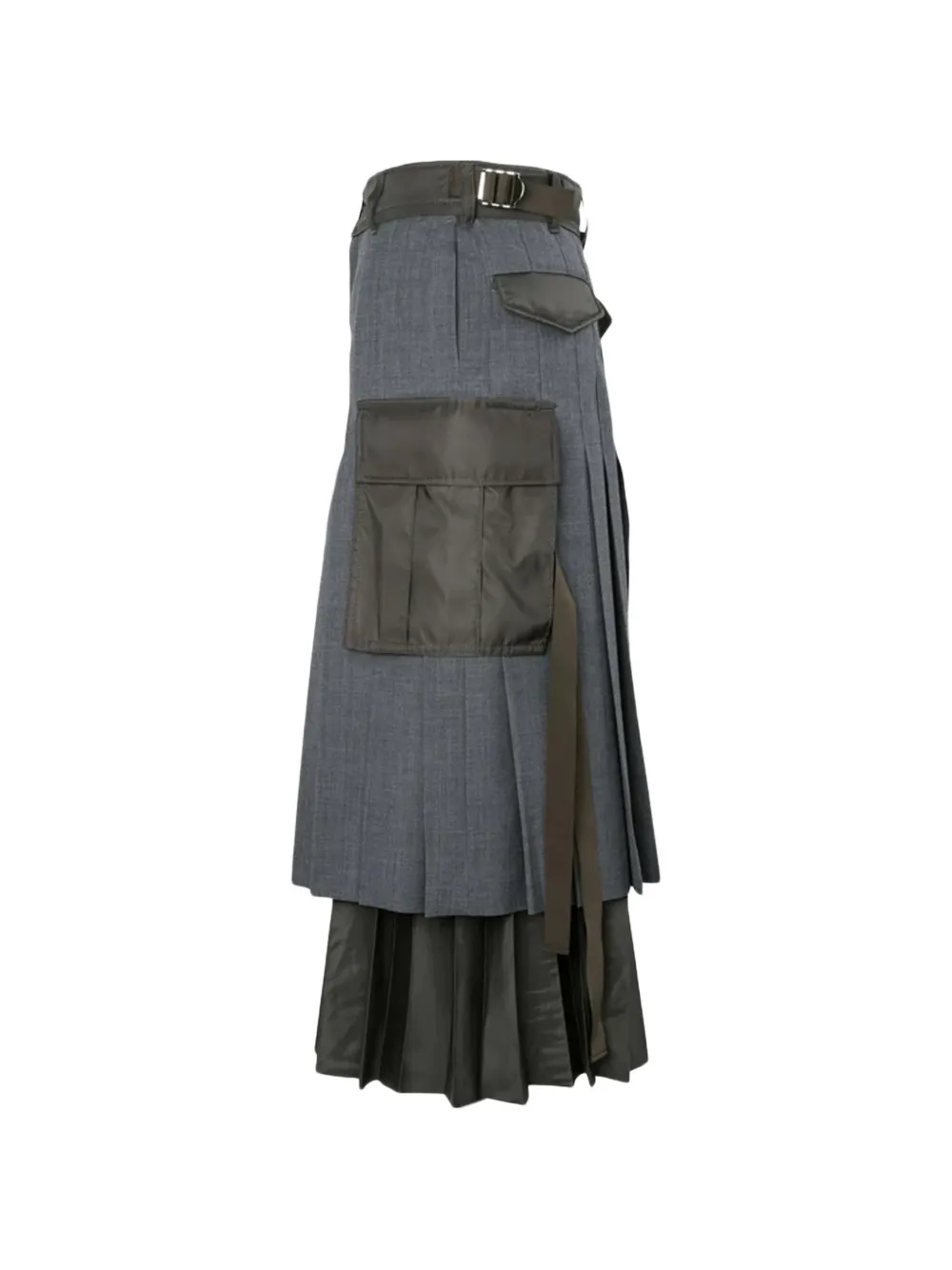 sacai Rok met geplooide vlakken Grijs