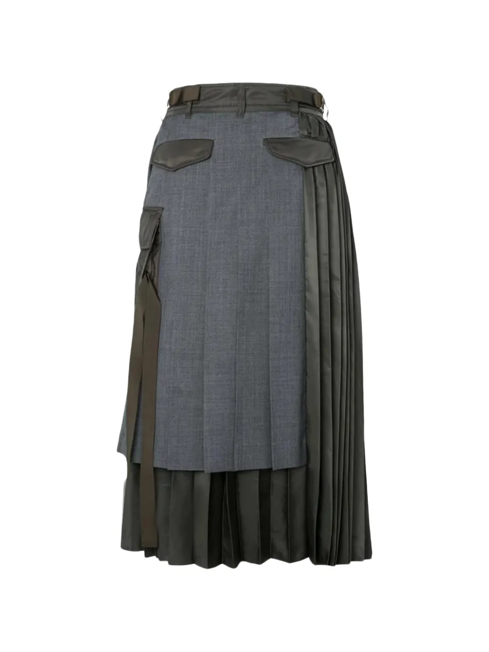 sacai Rok met geplooide vlakken Grijs