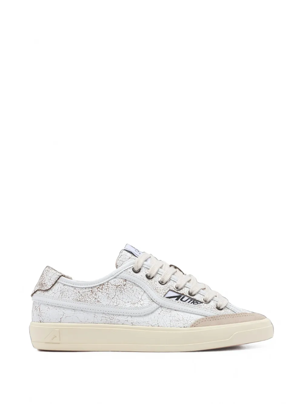 Autry crack-effect leather sneakers - Weiß