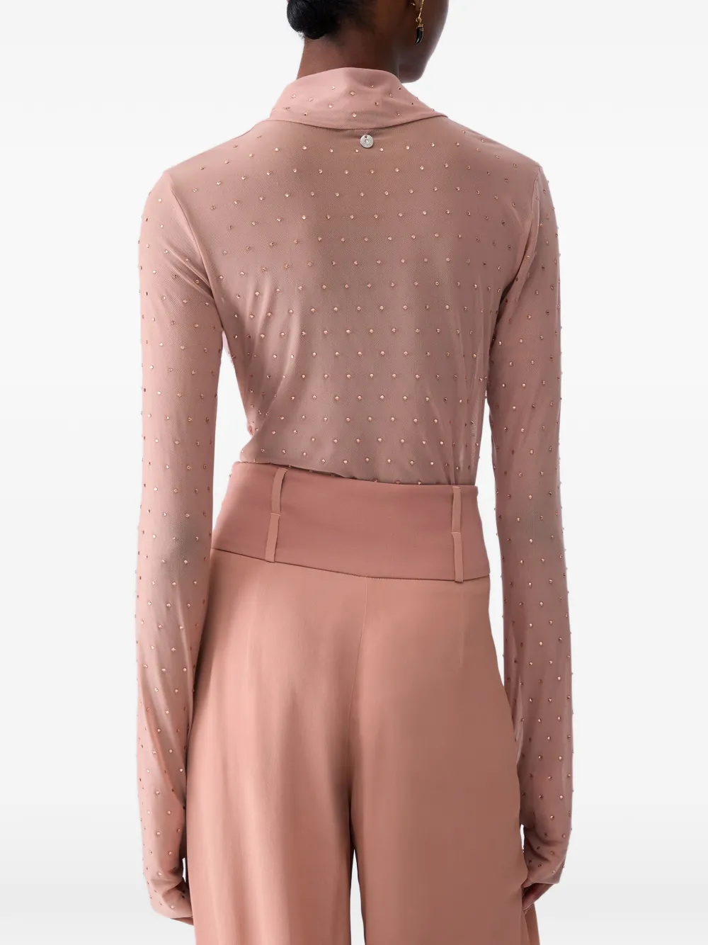 LIU JO Tulen T-shirt met stras Beige