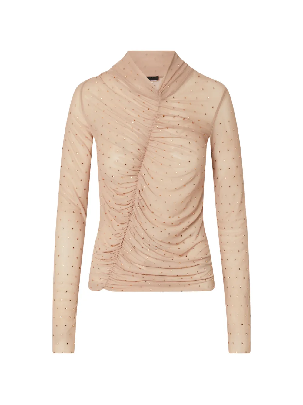 Liu •jo Full Rhinestone Tulle T-shirt In Neutral