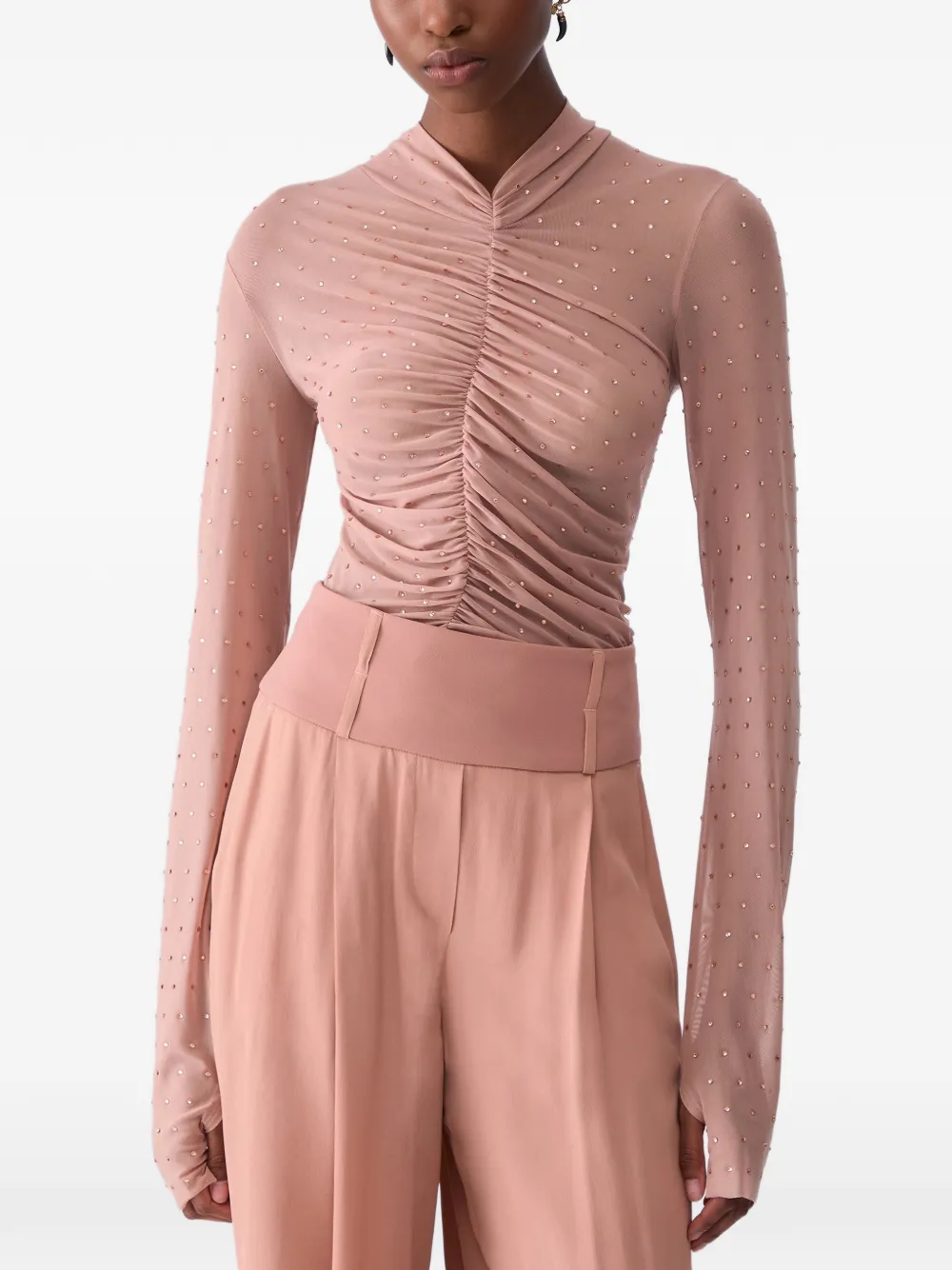 LIU JO Tulen T-shirt met stras Beige