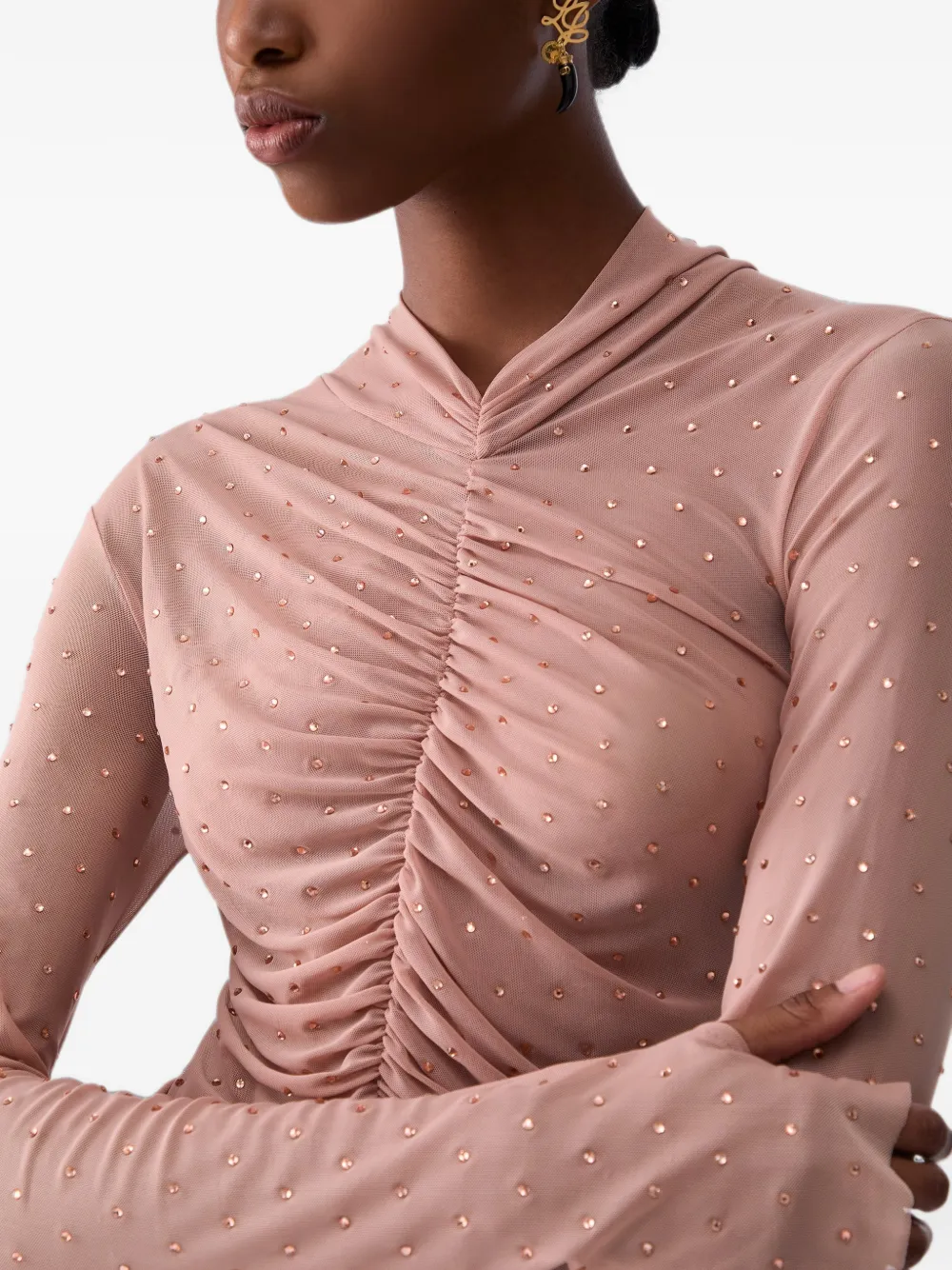 LIU JO Tulen T-shirt met stras Beige
