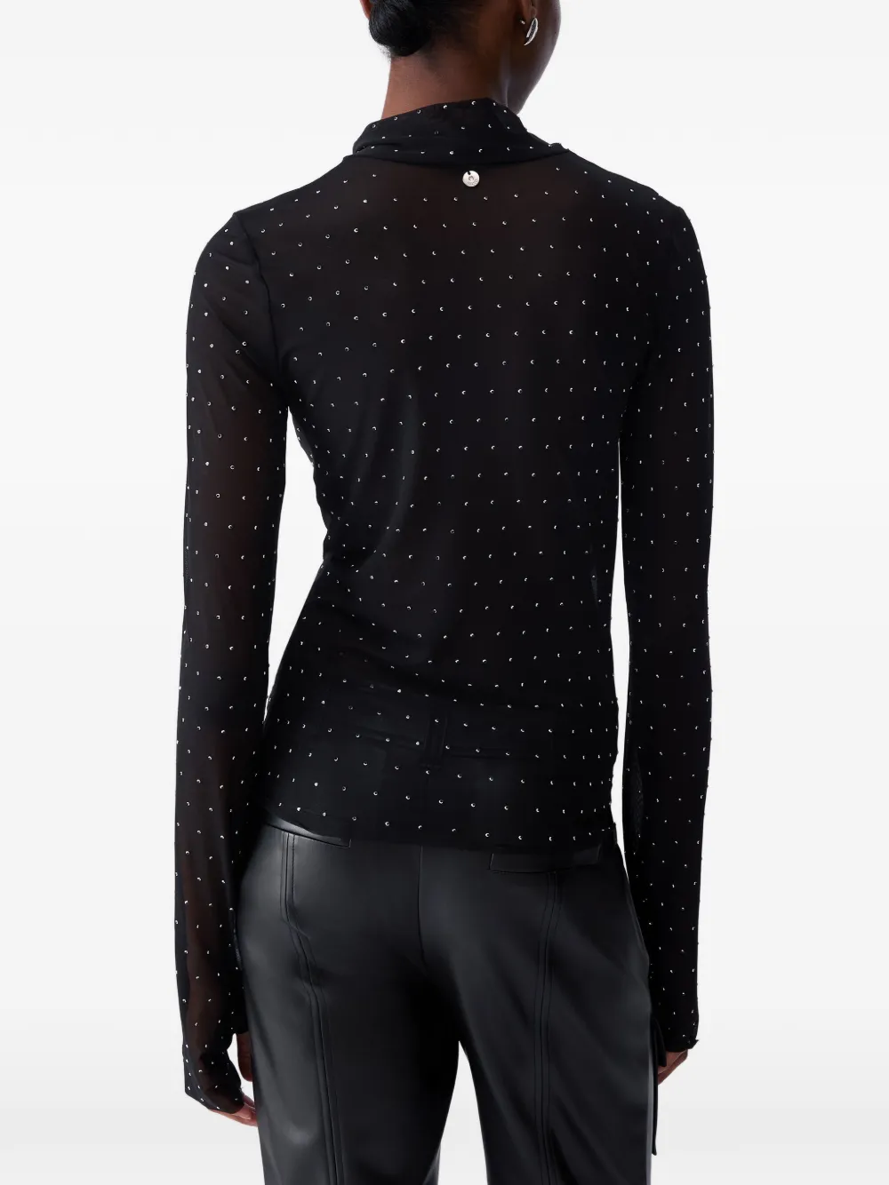 LIU JO Tulen T-shirt met stras Zwart