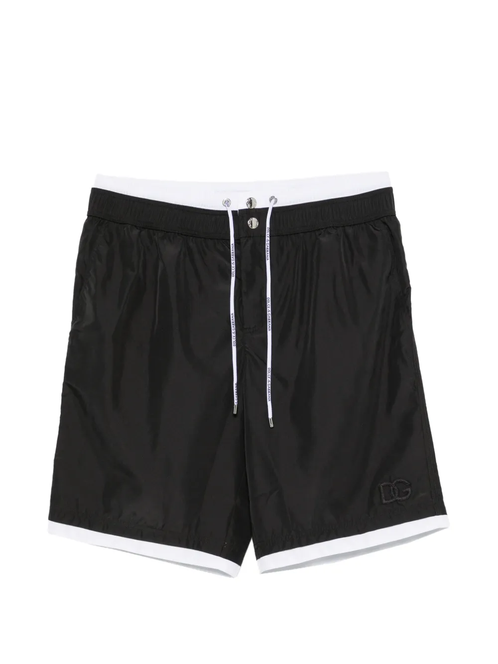 Dolce & Gabbana logo-patch drawstring swim shorts - Schwarz