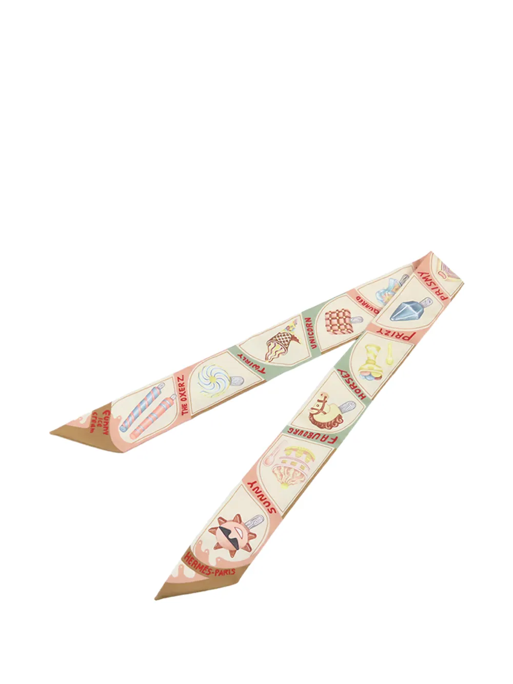 Hermès Pre-Owned Foulard Twilly Funny Ice Cream in seta Twilly 2000-2026 - Toni neutri