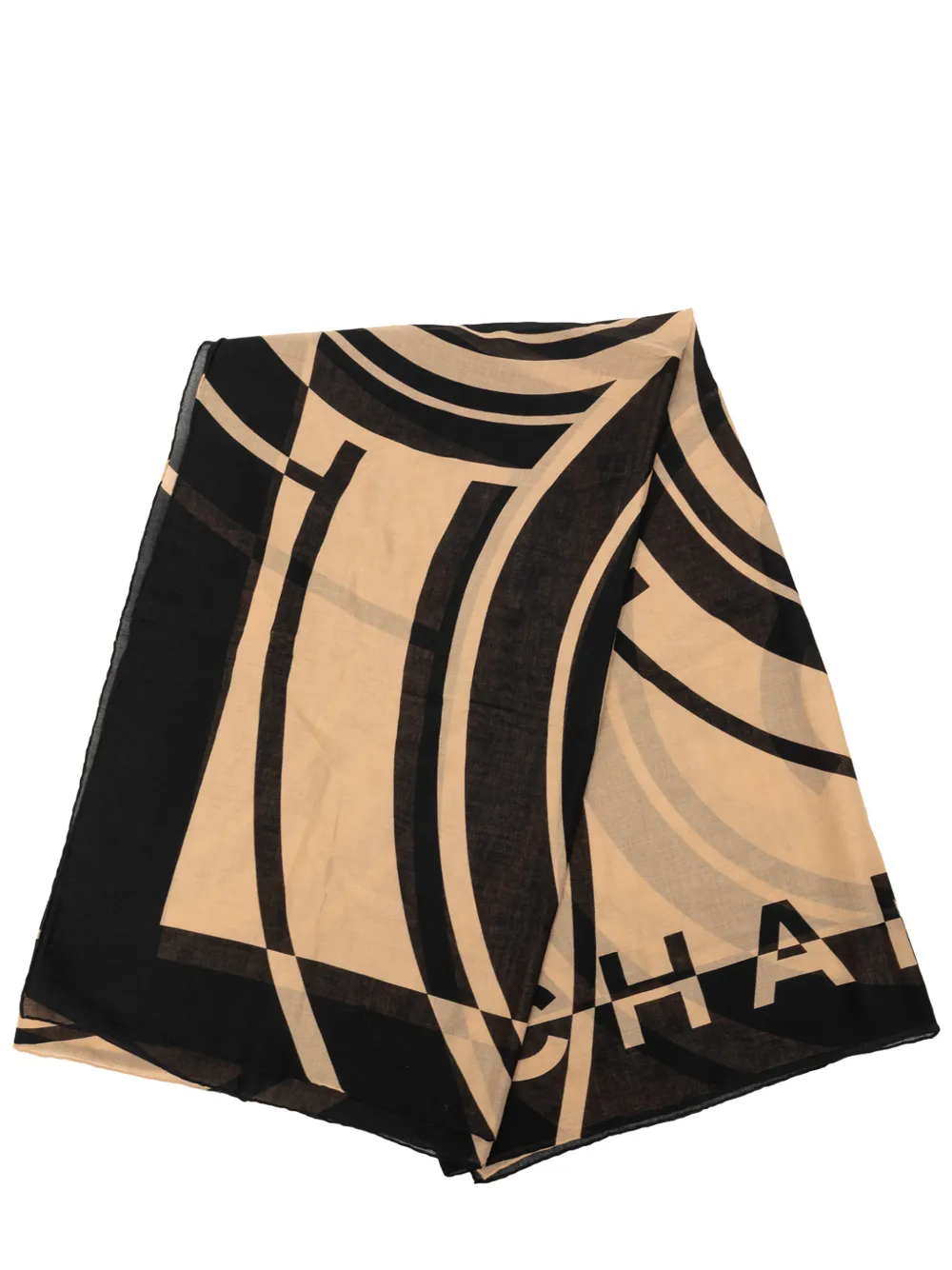 CHANEL Pre-Owned Scialle CC in cotone con stampa geometrica 1990-2010 - Nero