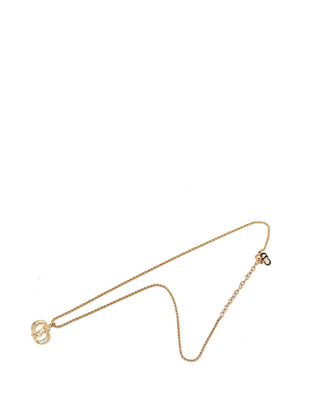 Christian Dior Pre-Owned 20th Century Gold Plated CD Logo Pendant Necklace costume necklace