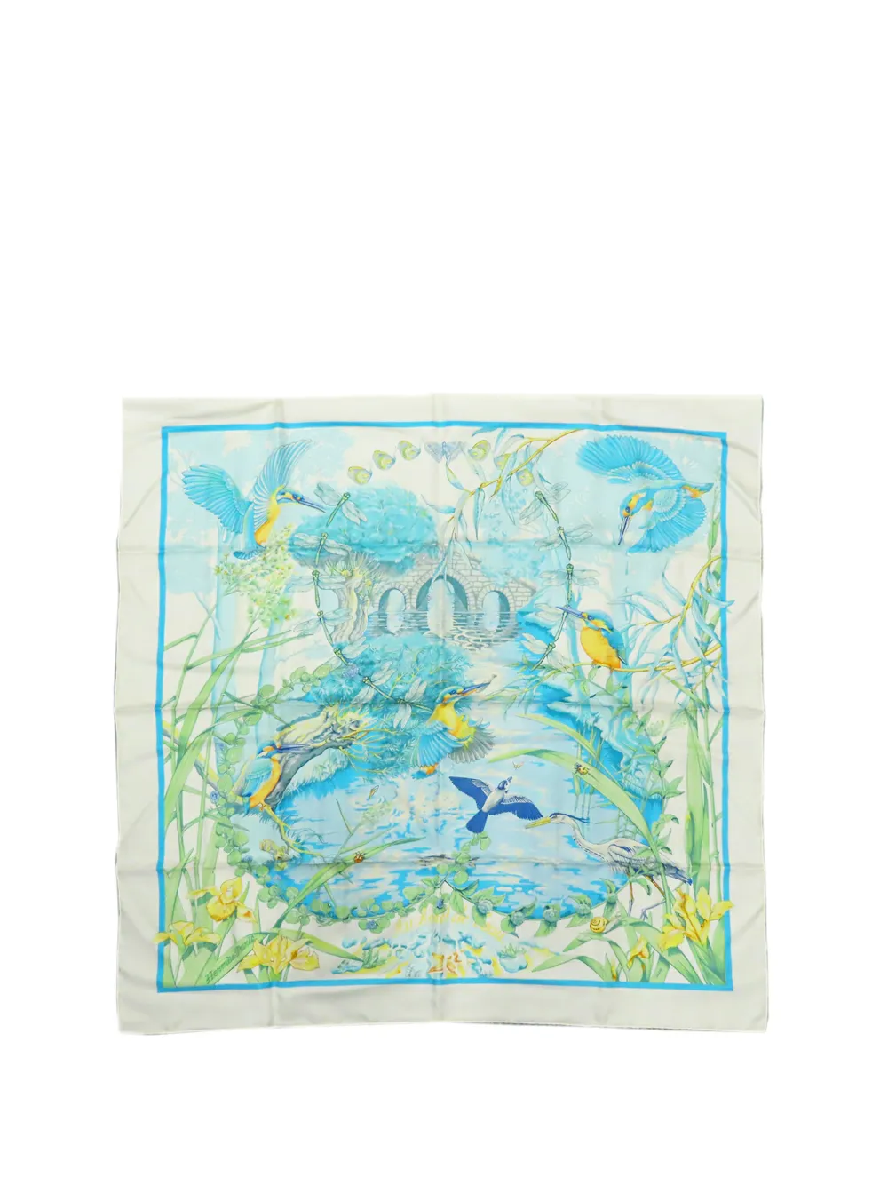 Hermès Pre-Owned 2000-2010 Au Bord Leau Silk Scarf 90 scarves - Weiß