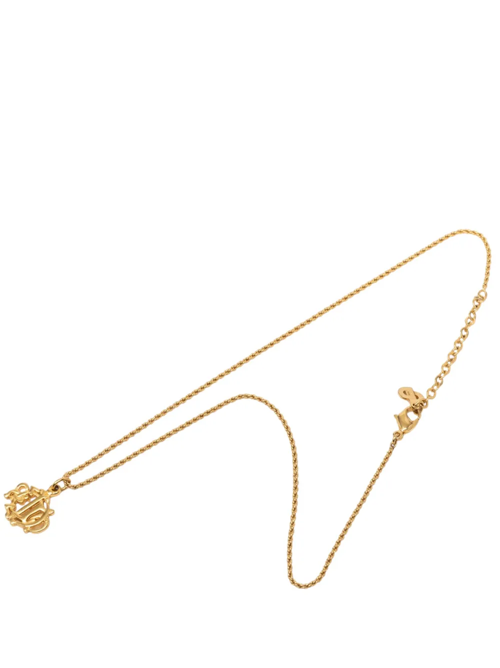 Christian Dior Pre-Owned 20th Century Gold Plated Logo Pendant Necklace costume necklace