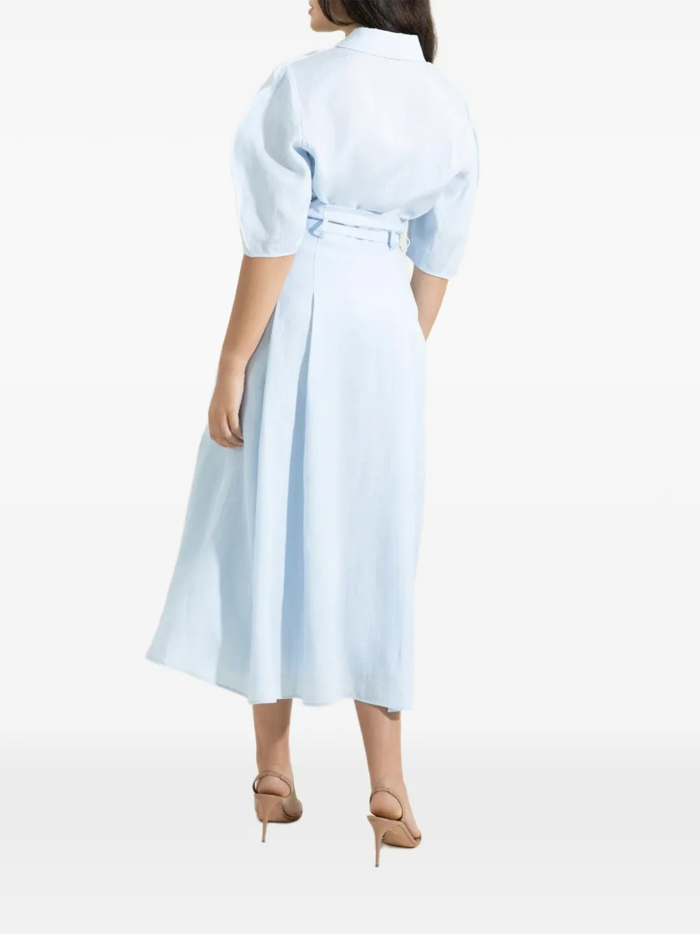 Gabriela Hearst Sansi puff-sleeve top Blauw