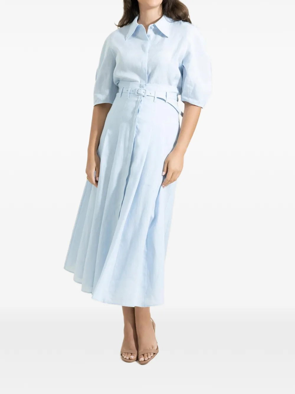 Gabriela Hearst Sansi puff-sleeve top Blauw