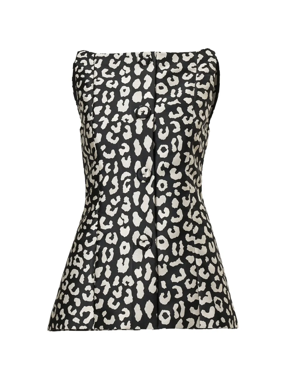 Carolina Herrera Leopard-print Boat-neck Top In 블랙